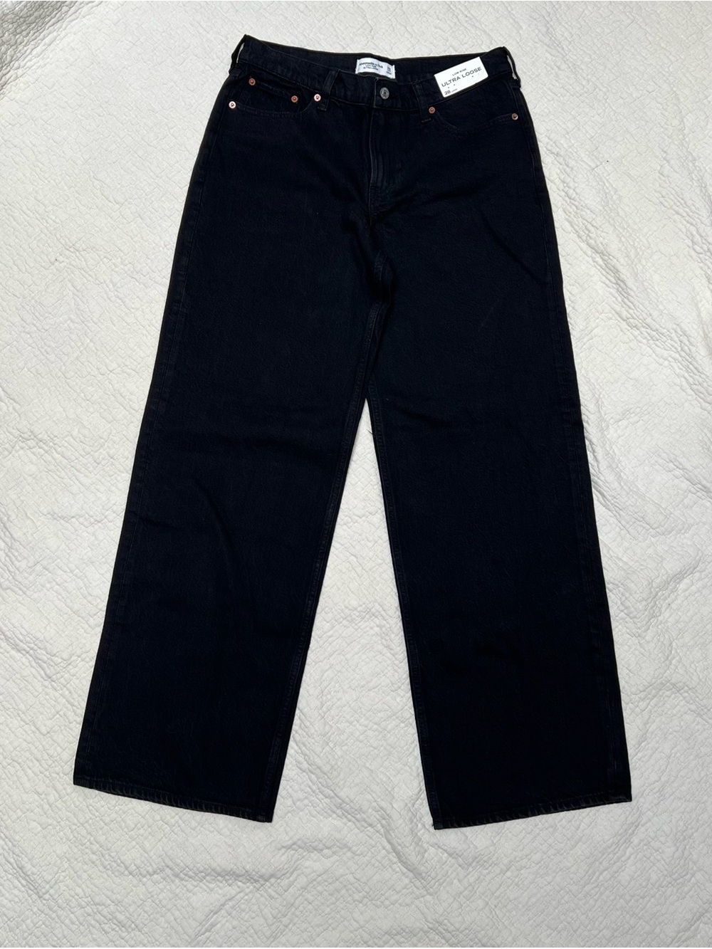 Abercrombie & Fitch Black Wide-Leg Jeans